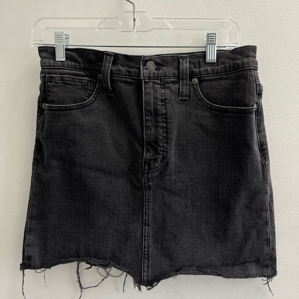 Madewell black stretch denim skirt